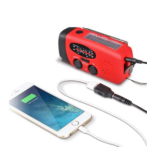 t search hand crank self powered usb charger radio and flashlight