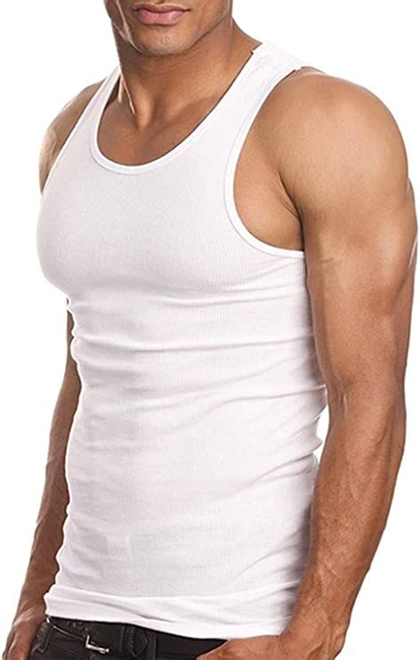 3 pack men s wife beater a shirt muscle tank top gym work out white