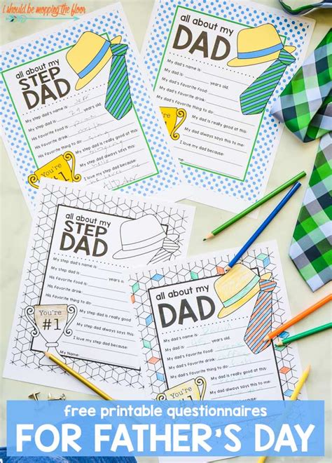 fathers day printable questionnaire    mopping  floor