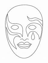 Coloring Masks Pages Template Carnaval Mascaras Opera Chinese sketch template