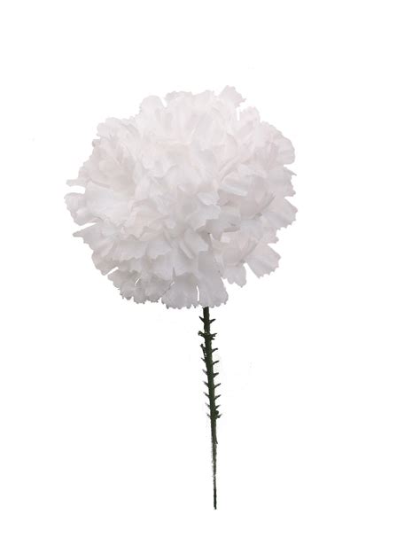 100 carnations 5 white artificial silk flower pick multiple colors