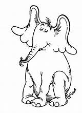 Seuss Dr Coloring Hears Horton Pages Elephant Who Clipart Closing Printable Characters Sheets Sheet Drawing Kids Easy Enjoying Eyes His sketch template