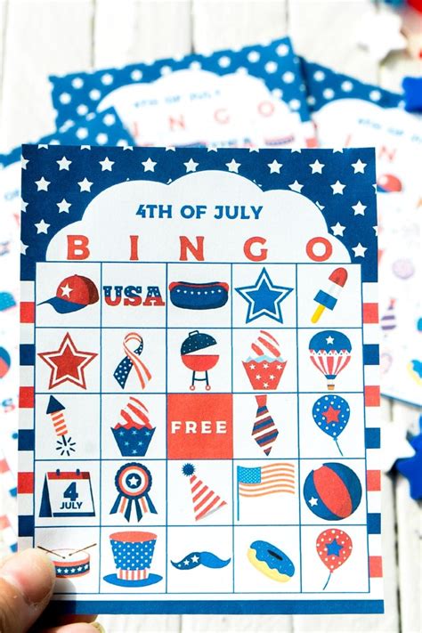 printable   july bingo cards play party plan