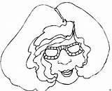 Frauenkopf Eleganter Brille Menschen Ausmalbilder sketch template