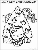 Kitty Hello Merry Christmas Pages Coloring Color Printable Print Coloringpagesonly sketch template