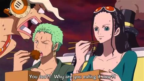 One Piece Cute Moment Robin Feeds Luffy