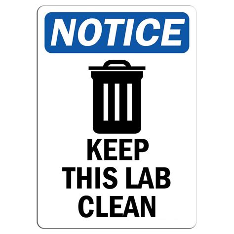 notice   lab clean sign  symbol safety notice signs