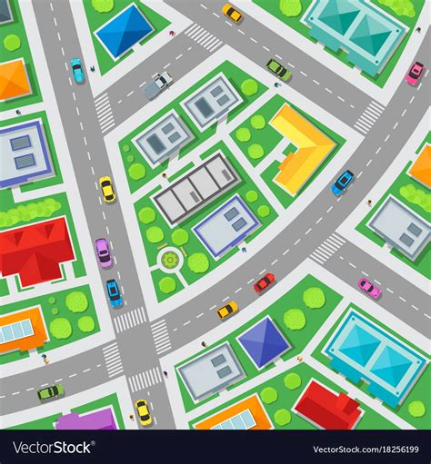 top view city streets map background royalty  vector