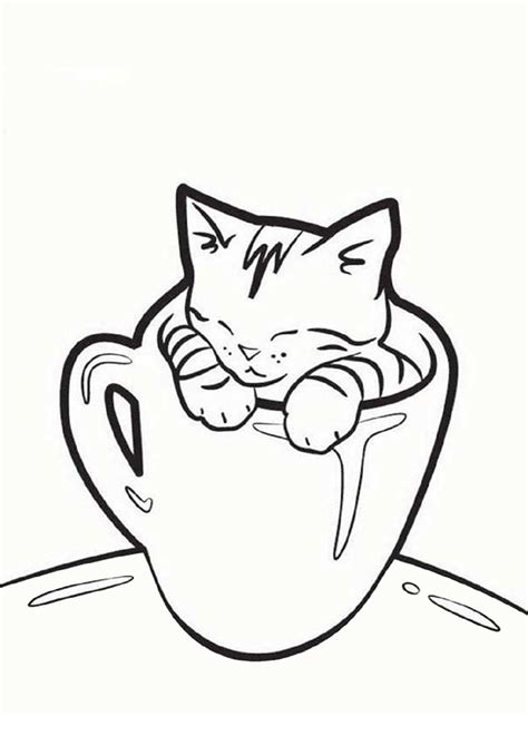 easy  print kitten coloring pages tulamama