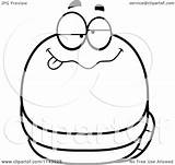 Chubby Drunk Worm Clipart Cartoon Outlined Coloring Vector Thoman Cory Royalty sketch template