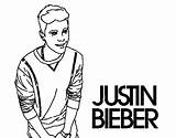 Bieber Justin Coloring Coloringcrew Colorear sketch template