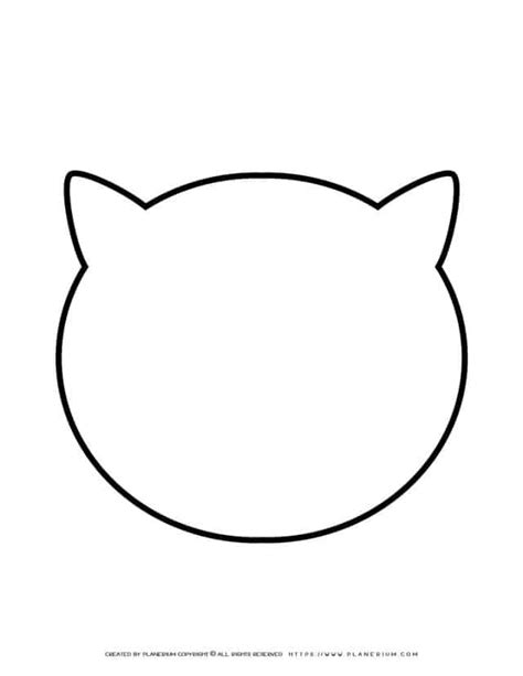 cat head outline  printable template planerium