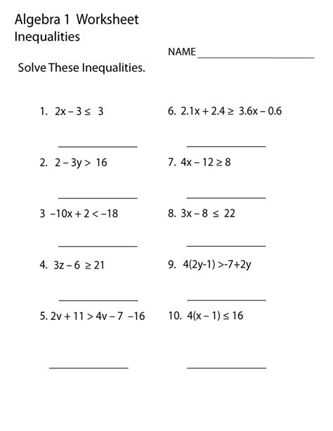 algebra worksheet comparing algebraic equations worksheet