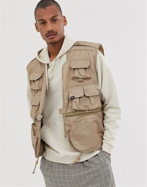 vintage supply utility vest  stone asos vest outfits men mens outfits utility vest outfit