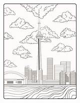 Toronto Tower Coloring Cn Pages Skyline Drawing Canada Getcolorings Color Getdrawings sketch template