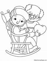 Grandparents Coloring Loving Pages Kids sketch template