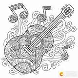 Coloring Pages Music Colouring Adult Book Sheets Guitar Adults Printable Mandala Doodle Note Pumpkin Notes Choose Board sketch template