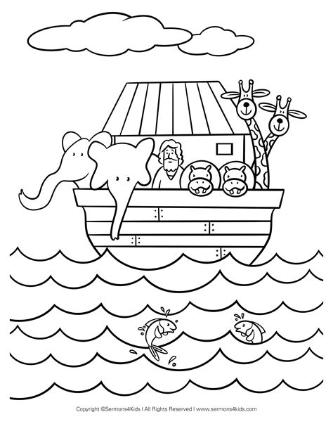 noahs ark coloring page sketch coloring page