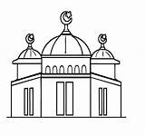 Mosque Coloring Cami Template Boyama Resmi şablonları Pages sketch template