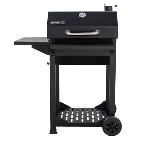 nexgrill cart style charcoal grill  black  side shelf  foldable front shelf