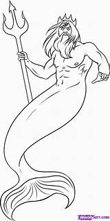 Poseidon Mythical Simple Gods Dieux Grecs Dragoart Beasts Goddesses Mythologie Medusa Grecque sketch template