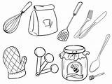 Coloring Utensils Preparation Food Kitchen Utensil Pages sketch template