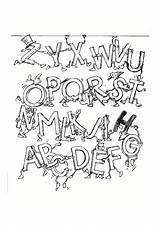 Alphabet Coloring Large sketch template