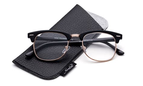 classic half frame clear lens glasses non prescription eyeglasses for