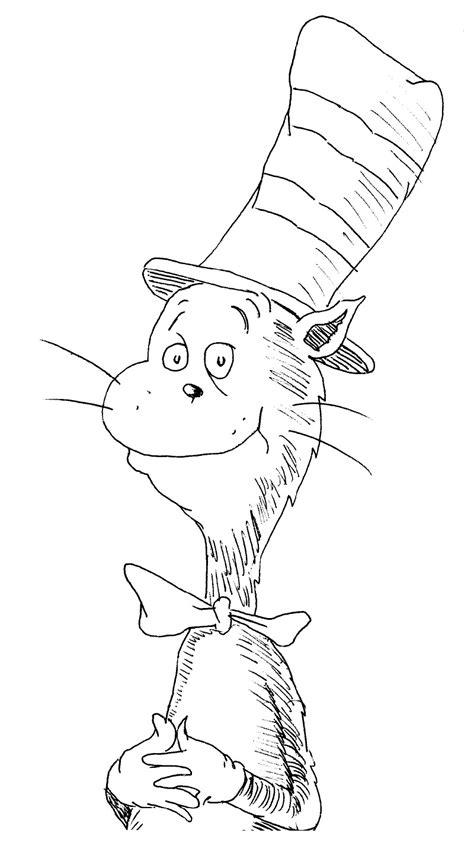 cat   hat coloring pages  educative printable