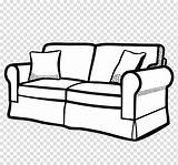 Sofa Coloring Couch Living Room Clipart Drawing Book Transparent Background Hiclipart sketch template