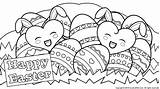 Easter Coloring Cute Pages Sheets Color Happy sketch template