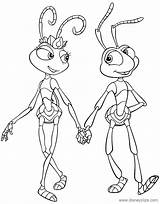 Flik Atta Coloring Bug Life Pages Disneyclips Holding Hands Funstuff sketch template
