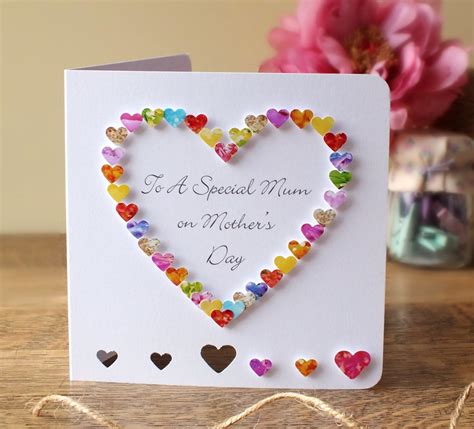 handmade  mothers day card personalised personalized