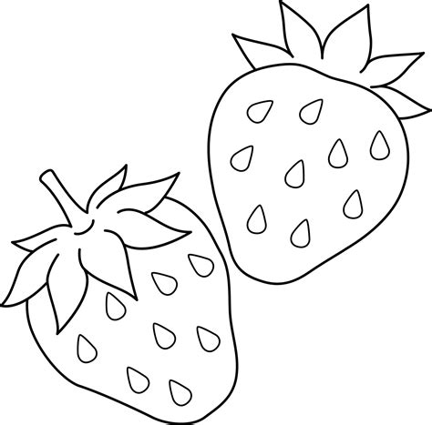 strawberry fruit isolated coloring page  kids  vector art