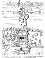 Coloring Liberty Statue Pages Kids Landmarks Book Historical Colouring Sheets Historic Dover Cliparts Publications Color Adult Drawing York Adults Monument sketch template