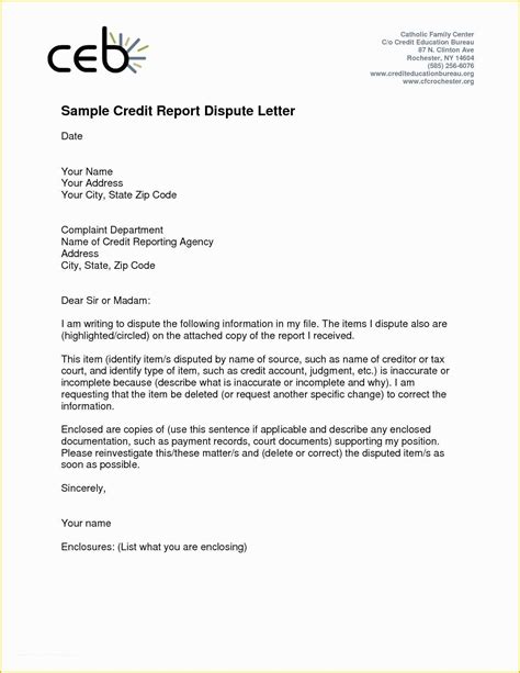 credit dispute letter templates heritagechristiancollege