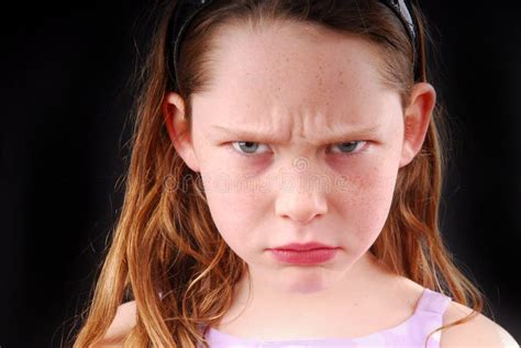 young girl  angry stock photo image  emotion