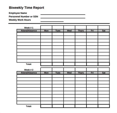 printable bi weekly timesheet template printable templates