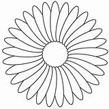 Flower Template Coloring Pages Colour Printable Kids Clipart Clip Library sketch template
