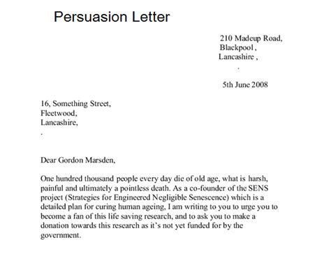 sample persuasion letters sample letters word