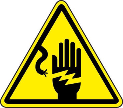 electric shock hazard iso triangle hazard symbol