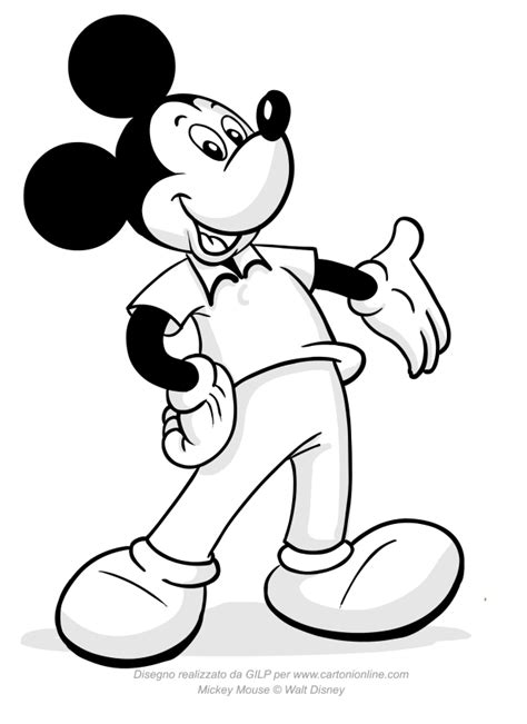 drawing mickey mouse coloring page