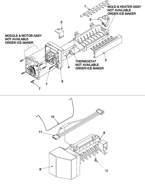 ice maker diagram parts list  model  kenmore parts refrigerator parts
