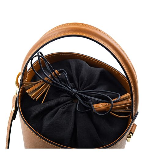saffiano leather bucket bag camelia roma