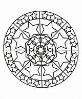 Mandalas Coloring Star Pages sketch template