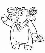 Cow Coloring Children Dora Pages Library Clipart Explorer Boots sketch template