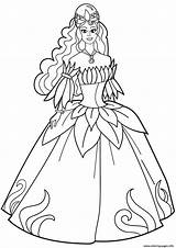 Coloring Pages Princess Dress Flower Girls Printable Print Fairy sketch template