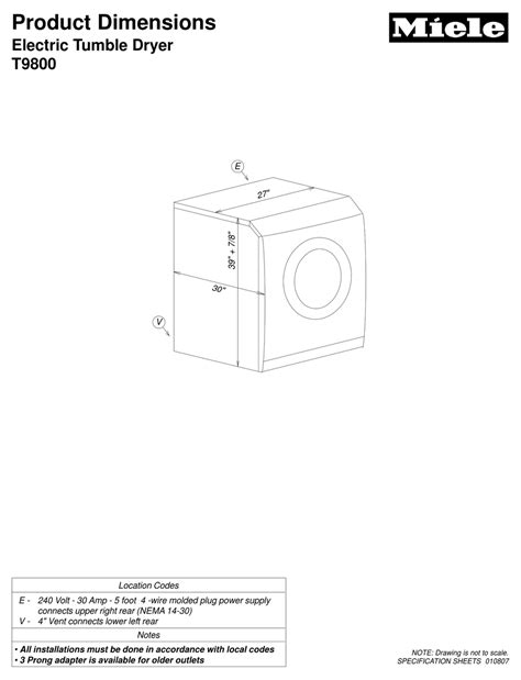 miele  dryer product dimensions manualslib