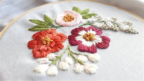 flower embroidery embroidery  beginners youtube