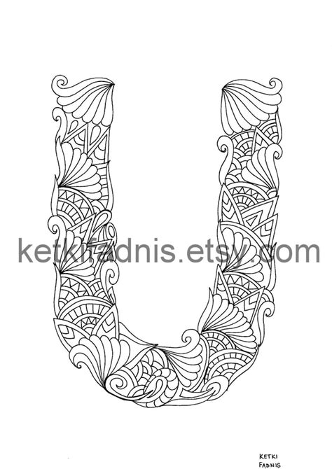 alphabet coloring pages coloring  adults printable etsy canada